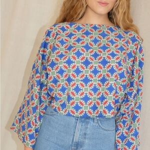 Rujuta Sheth bloom shirt, tulum print, NWT